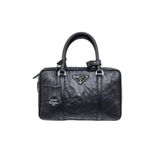 PRADA 프라다 미디엄 앤티크 나파 가죽 탑 핸들 백 1BB092