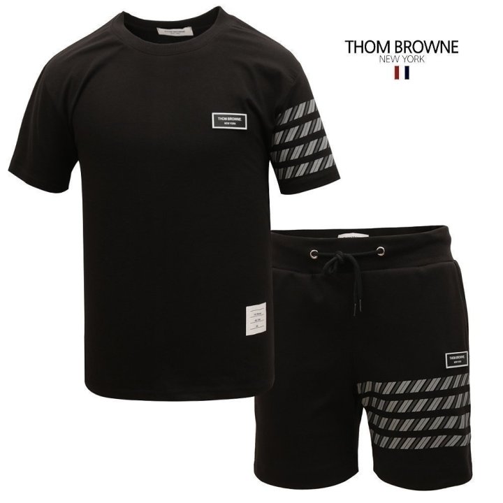 THOM BROWNE 톰브라운 4바 반팔 & 반바지 세트