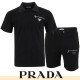 PRADA 프라다 오픈카라 지퍼포켓 반팔 & 반바지 세트