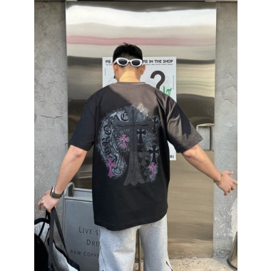 CHROME HEARTS 크롬하츠 레더나염 반팔 오버핏 2COLOR