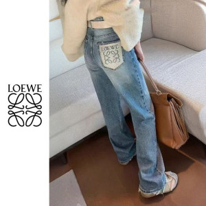 ●8월 판매 6위● LOEWE 로에베 세미와이드 백패치 팬츠