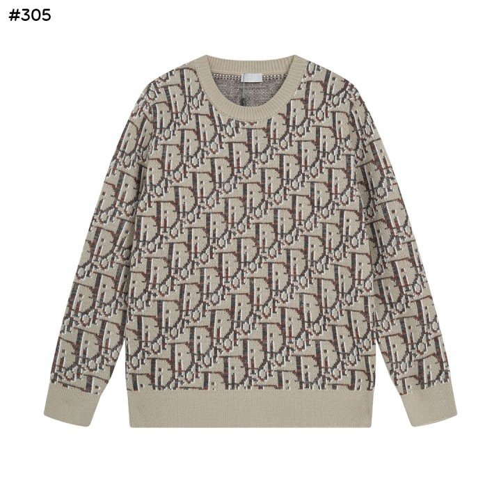 DIOR 디올 자카드 라운드 니트 스웨터