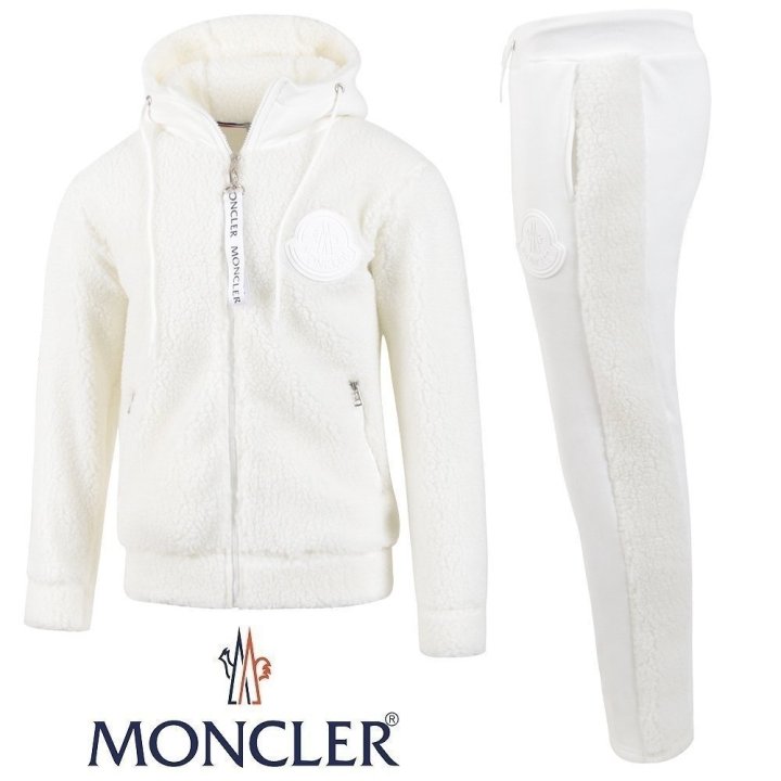 MONCLER 몽클레어 빅로고 양털 후드 집업 셋업 3COLOR