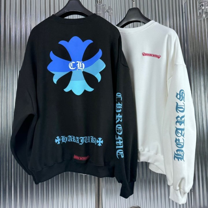 CHROME HEARTS 크롬하츠 블루 기모 맨투맨