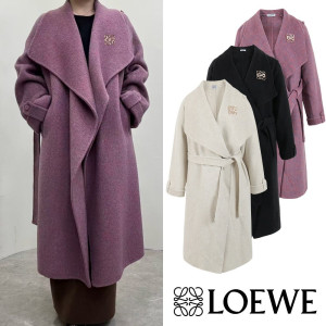 LOEWE 로에베 아나그램 브러치  메리노 울 코트