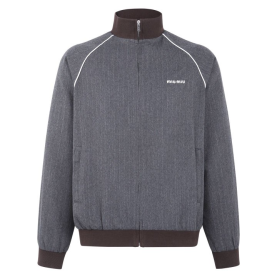 MIUMIU 미우미우 로고 핀 스트라이프 버진 트랙 자켓