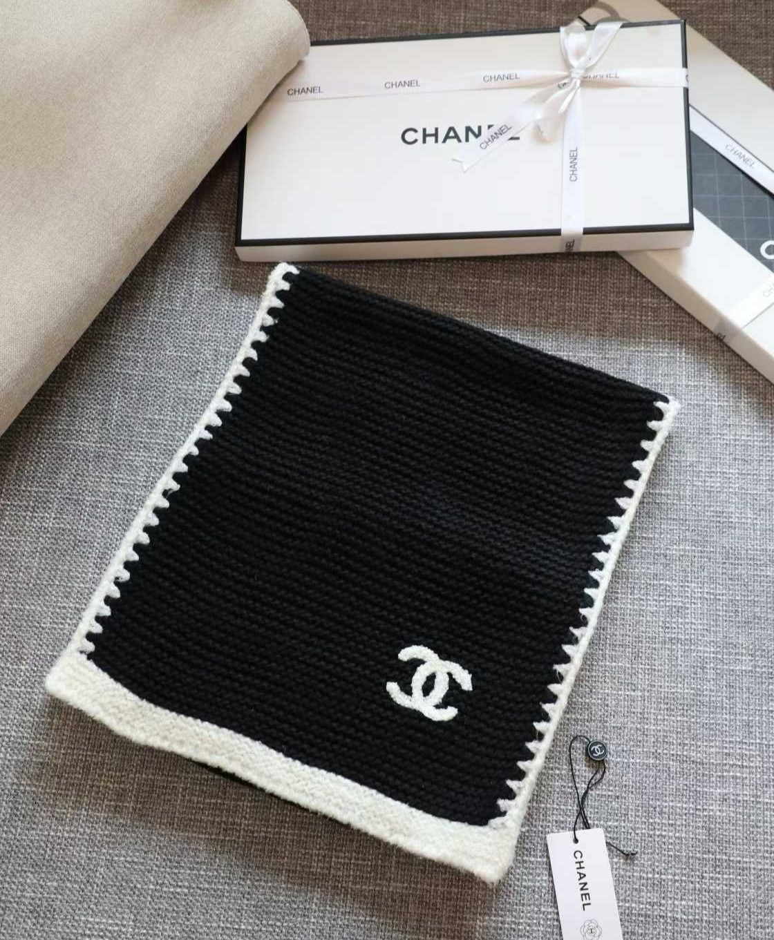 CHANEL 샤넬 울 캐시미어 머플러