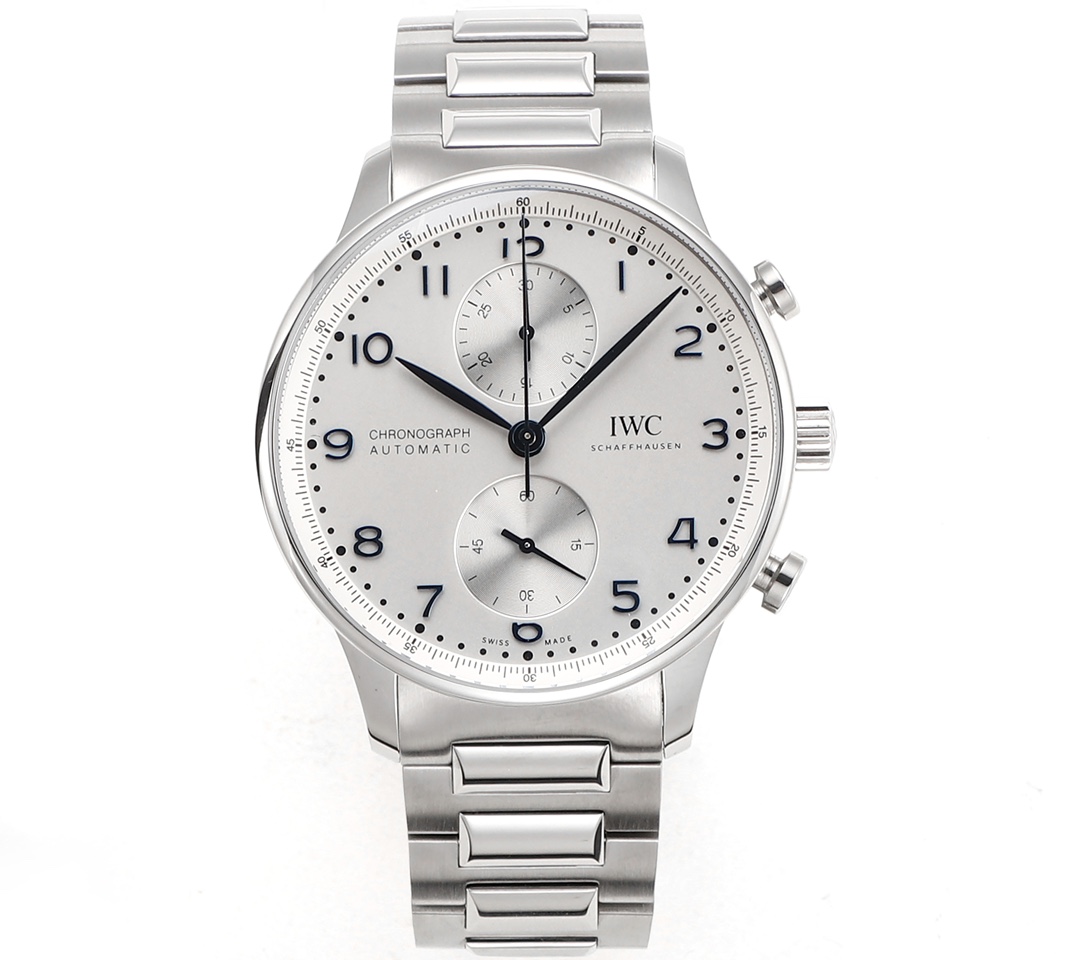 IWC 아이더블유씨 포르투기저 크로노그래프 화이트/블루 다이얼 스틸 SS브레이슬릿 40mm IW371617