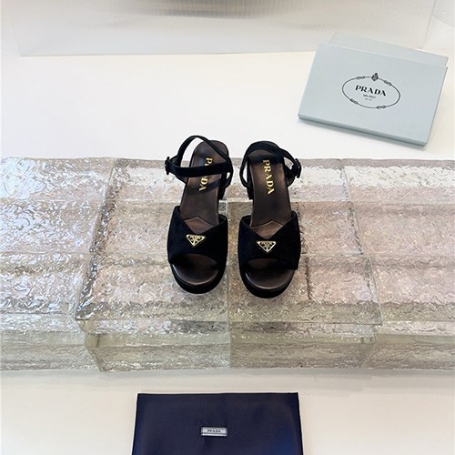 PRADA 프라다 여성용 샌들 (굽높이7.5CM) P76413 2COLOR