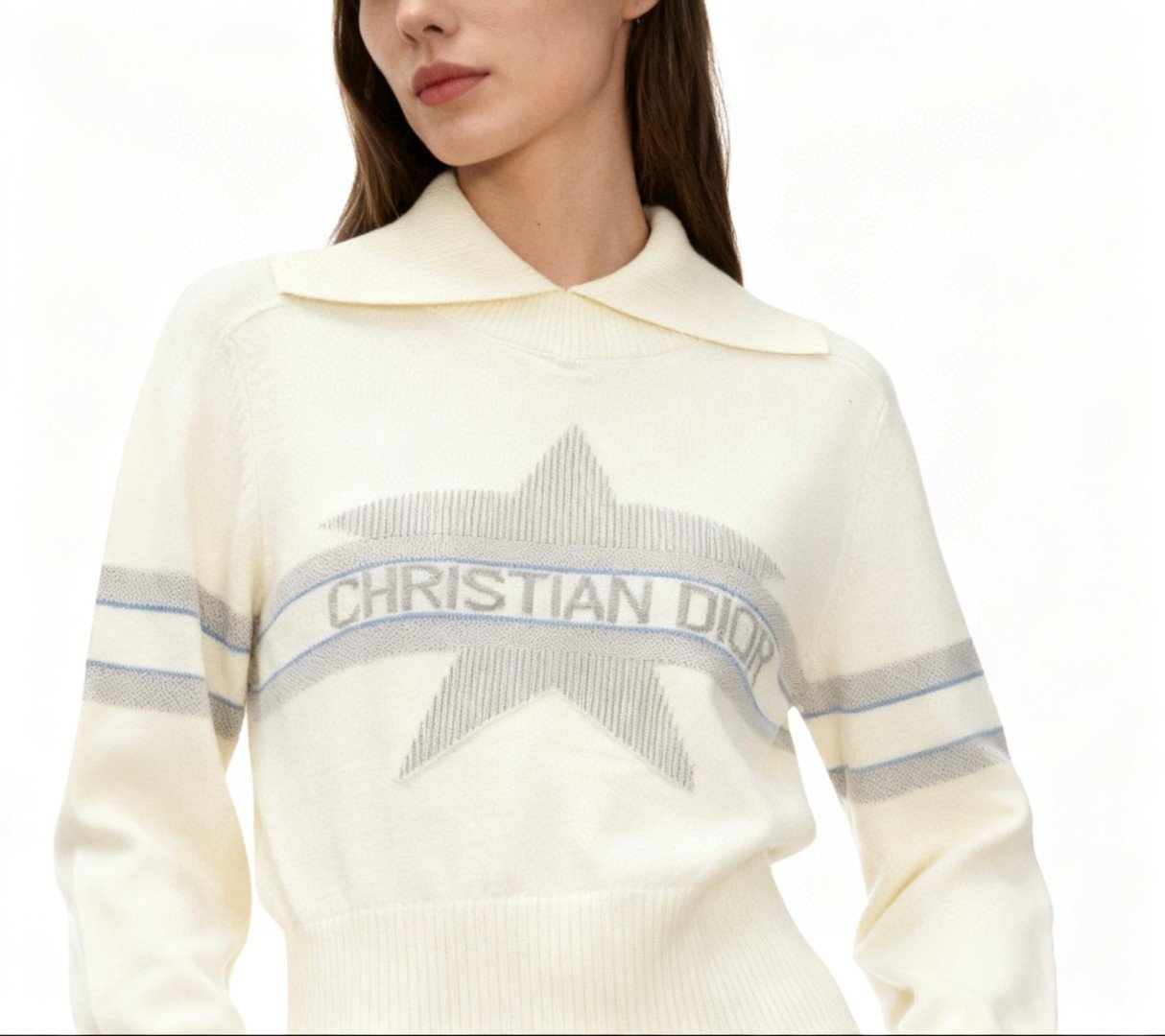 DIOR 디올 모크넥 스타 울캐시 니트