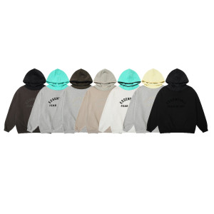 FEAR OF GOD 피어오브갓 에센셜 830 프론트 로고 플리스 나일론 후드