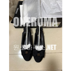김*정 고객님 샤넬 리본 로고 블랙 슬링 플랫 슈즈