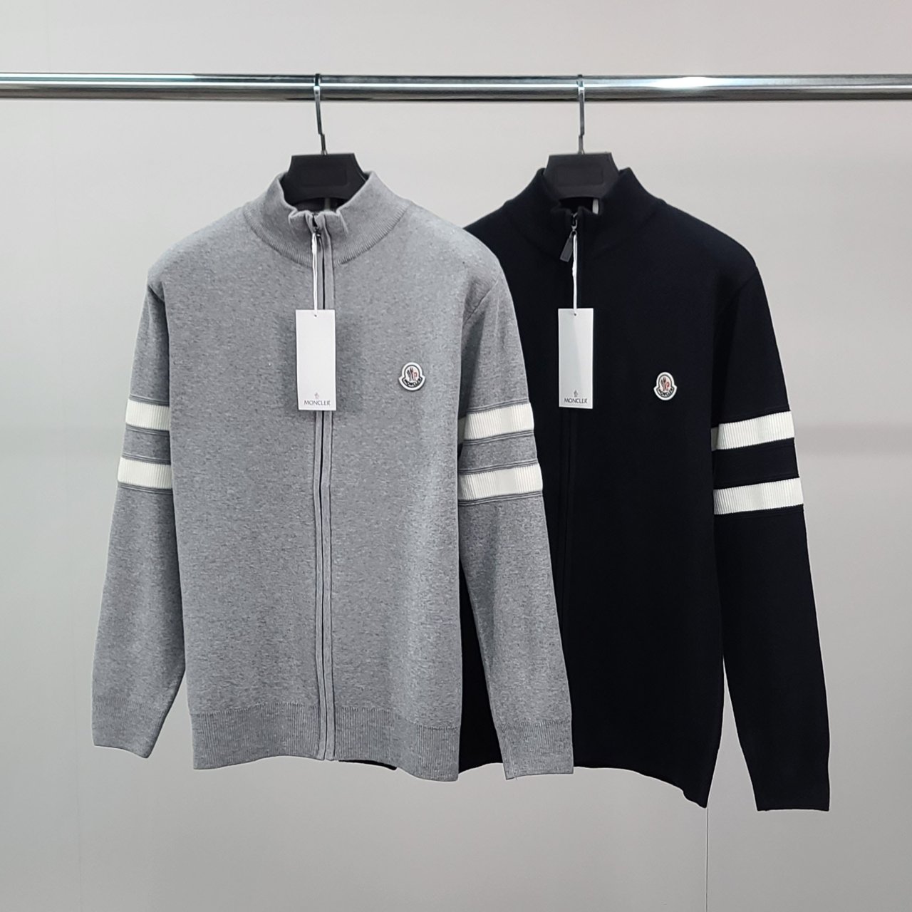 MONCLER 몽클레어 빽삼선 완장 니트 집업