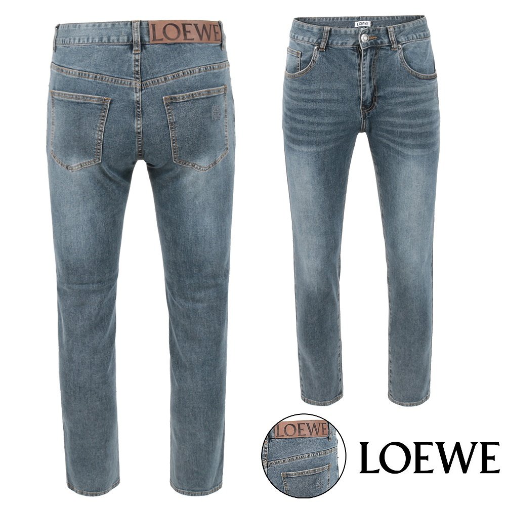 LOEWE 로에베 아나그램 자수 워싱 중청 슬림진