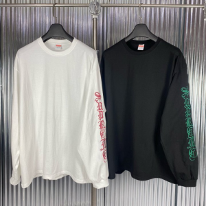 SUPREME 슈프림 슬리브 자수 긴팔