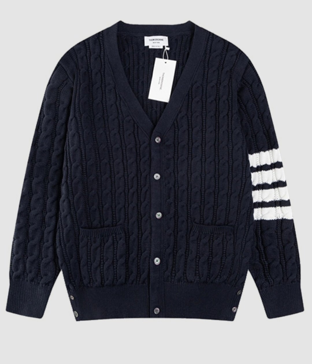 THOM BROWNE 톰브라운 사선완장 아란케이블 가디건