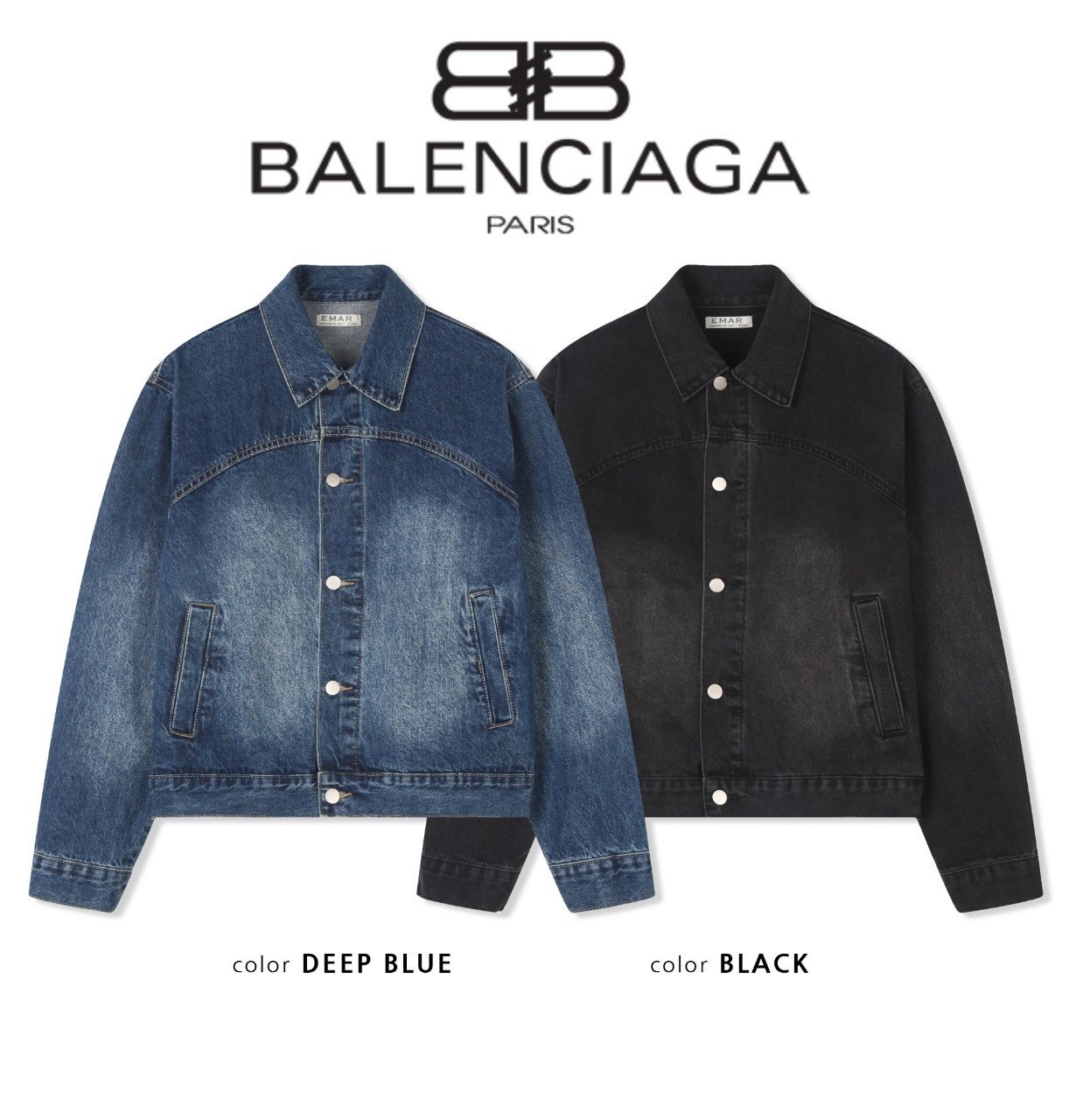 BALENCIAGA 발렌시아가 리얼 핸드 워싱 데님 자켓