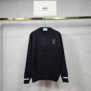 AMI 아미 엠보 배색 니트 2COLOR