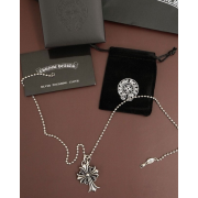 CHROME HEARTS 크롬하츠 크로스 팬던트 & 볼 체인 목걸이 (11474)