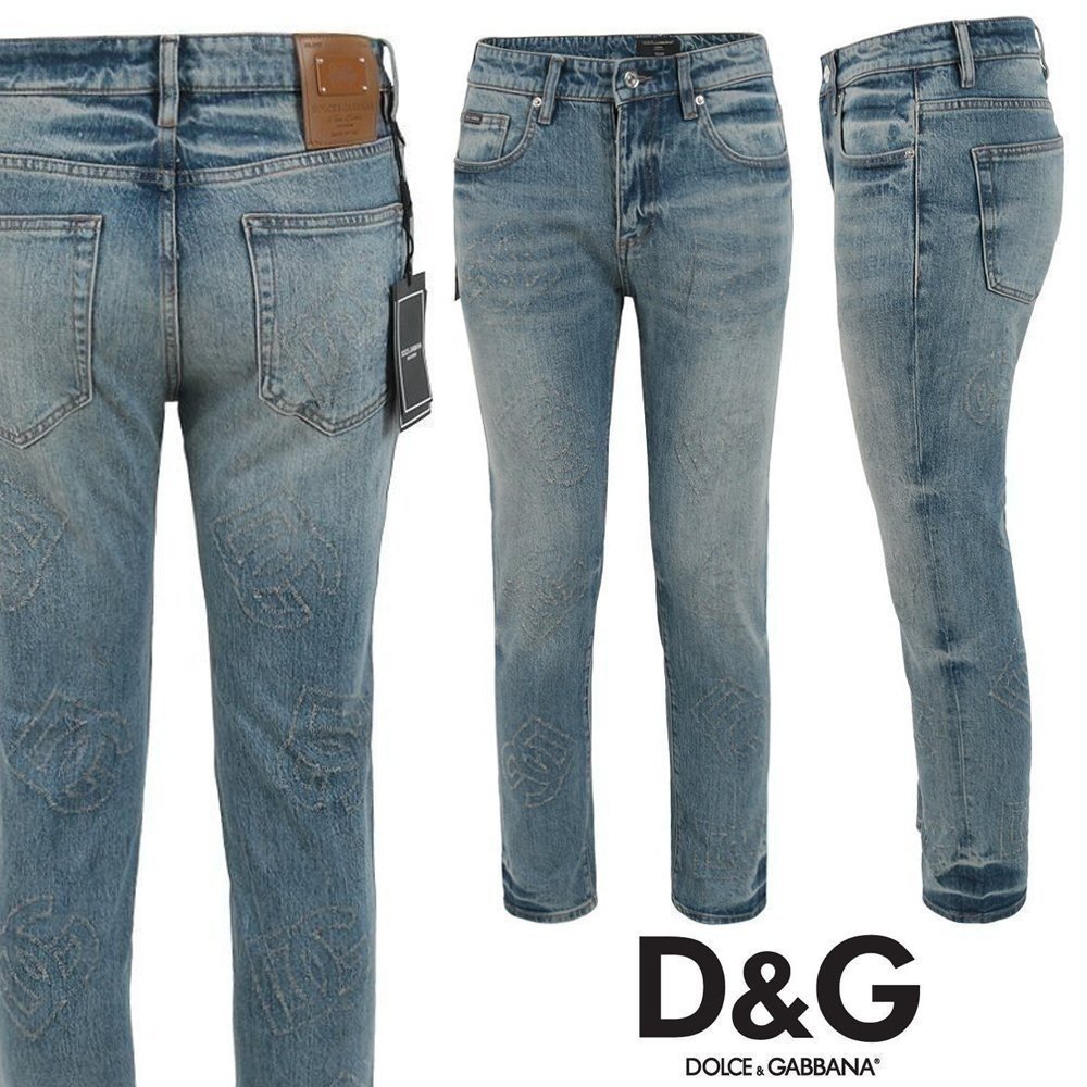 DOLCE & GABBANA 돌체앤가바나 스크래치 전판 로고 슬림 일자진