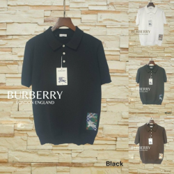BURBERRY 버버리 사각 체크 카라니트