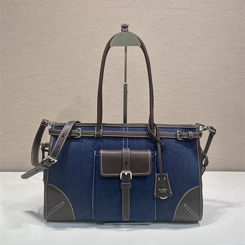 PRADA 프라다 데님 핸드백 라지 1BA433