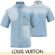 LOUIS VUITTON 루이비통 자수 로고 데님 반팔 남방