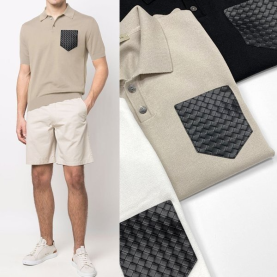 BOTTEGA VENETA 보테가베네타 카라 니트반팔