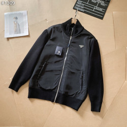 PRADA 프라다 삼각로고 리나일론 집업 가디건