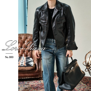 LOROPIANA 로로피아나 수제작 가죽자켓