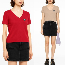 PRADA 프라다 부클 브이넥 니트반팔