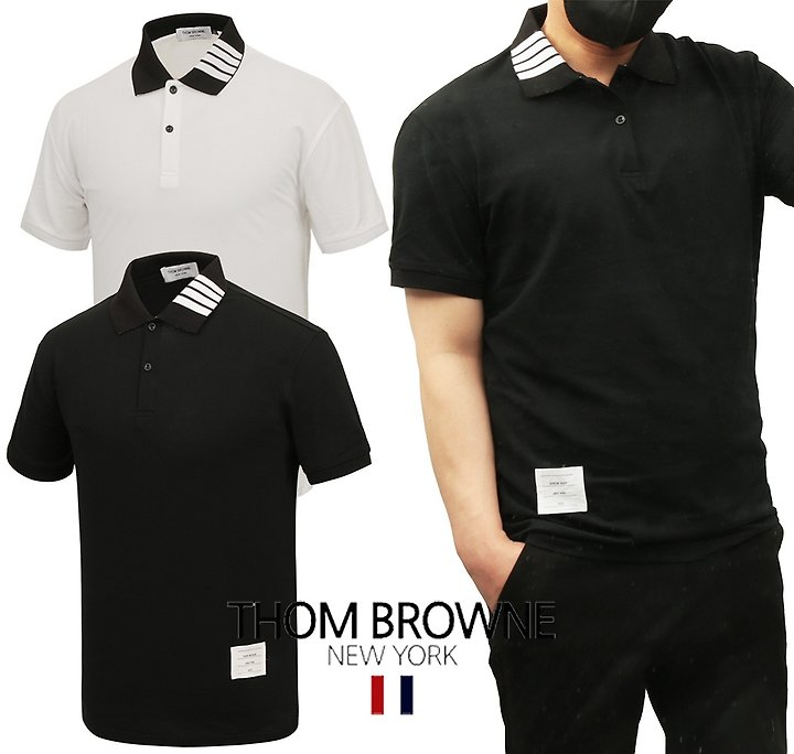 THOM BROWNE 톰브라운 카라넥 4바 PK 티셔츠