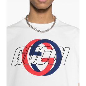 GUCCI 구찌 인터로킹G 프린트 코튼 저지 반팔 티셔츠