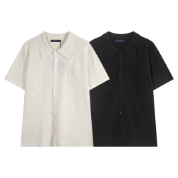 LOUIS VUITTON 루이비통 6386 모노그램 포인텔 코튼 쇼츠 슬리브 셔츠