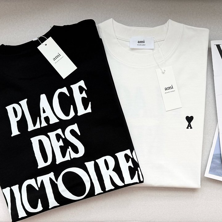 AMI 아미 코튼 플레이스 빅투아르 반팔