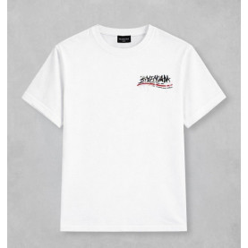 BALENCIAGA 발렌시아가 스크래쳐 캠페인 자수 로고 빈티지 숏 슬리브 티셔츠