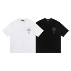 CHROME HEARTS 크롬하츠 6334 크리스탈 세메터리 크로스 반팔