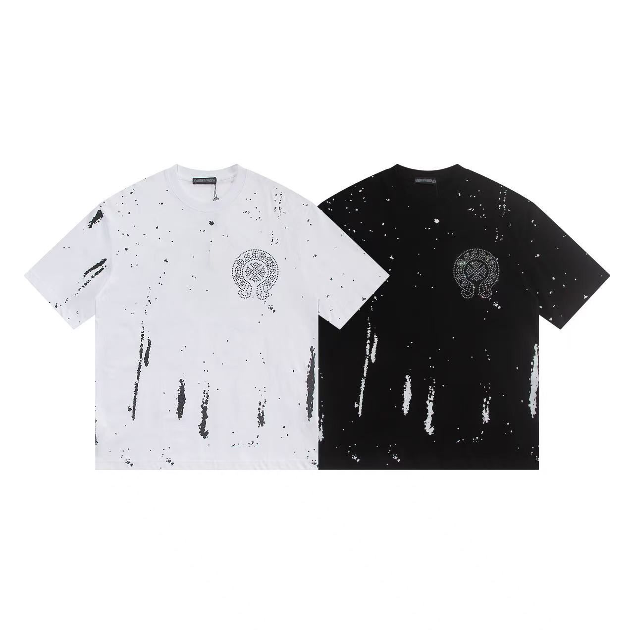 CHROME HEARTS 크롬하츠 6510 라인스톤 스플래시 홀스슈 반팔