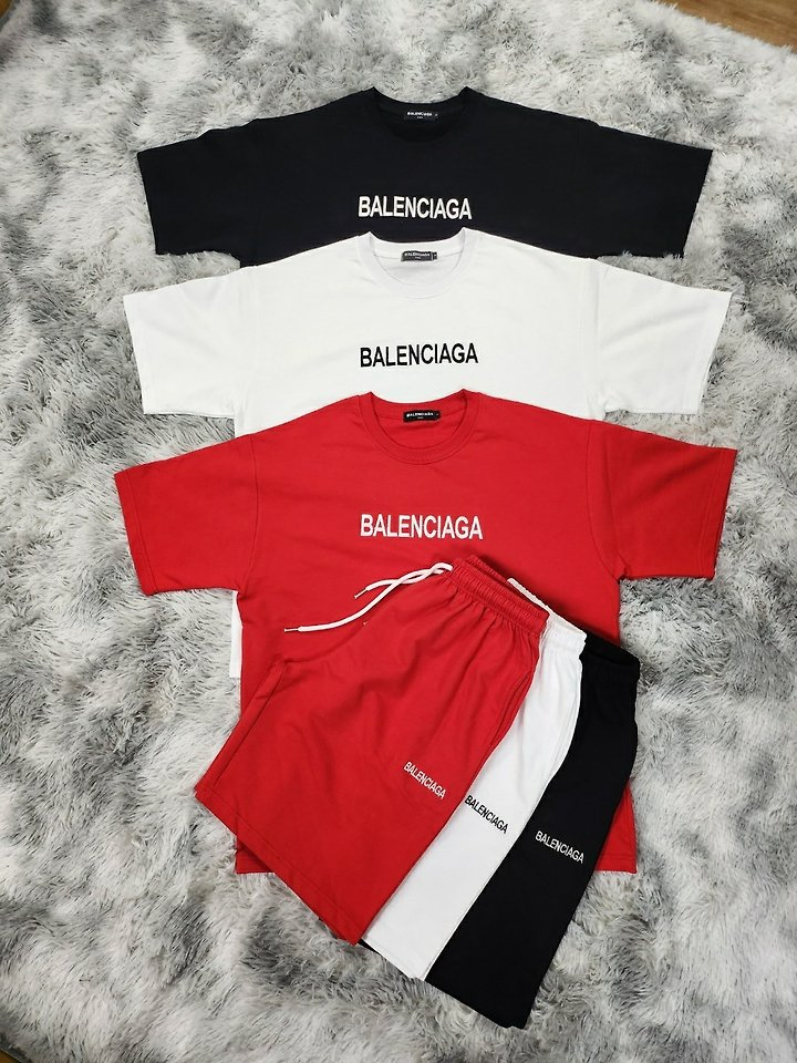 BALENCIAGA 발렌시아가 자수 반팔&반바지 세트