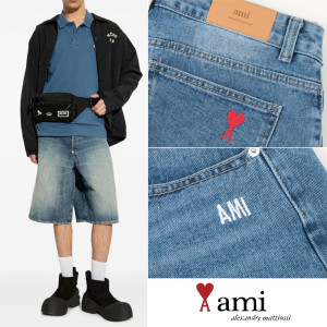 AMI 아미  드 꾀흐 버뮤다 워싱 데님쇼츠 2COLOR