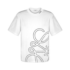 LOEWE 로에베 넥 로고자수 라운드 반팔 2COLOR