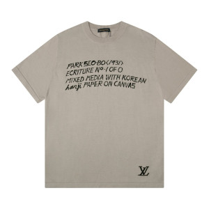 LOUIS VUITTON 루이비통 X 박서보 쇼트 콜라보 슬리브 크루넥 2COLOR
